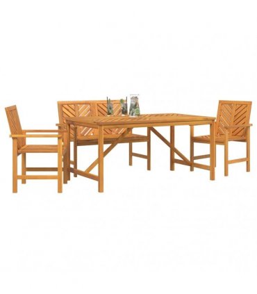 vidaXL Garden Dining Set 4 pcs Brown Solid Acacia Wood