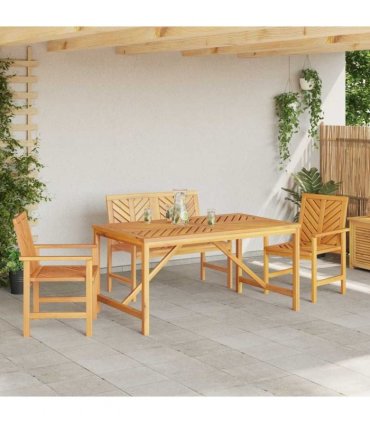 vidaXL Garden Dining Set 4 pcs Brown Solid Acacia Wood
