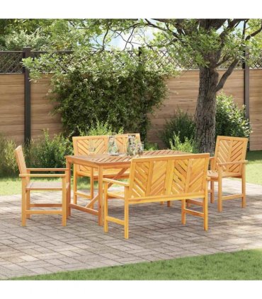 vidaXL Garden Dining Set 5 pcs Brown 150 x 90 x 74 cm