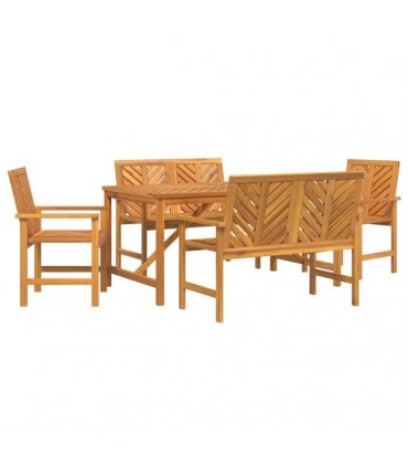 vidaXL Garden Dining Set 5 pcs Brown 150 x 90 x 74 cm