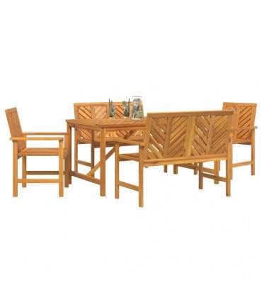 vidaXL Garden Dining Set 5 pcs Brown 150 x 90 x 74 cm