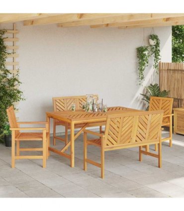 vidaXL Garden Dining Set 5 pcs Brown 150 x 90 x 74 cm