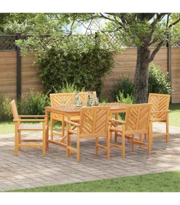 vidaXL Garden Dining Set 6 pcs Brown 150 x 90 x 74 cm