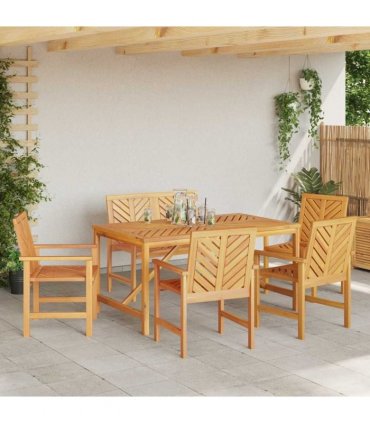 vidaXL Garden Dining Set 6 pcs Brown 150 x 90 x 74 cm