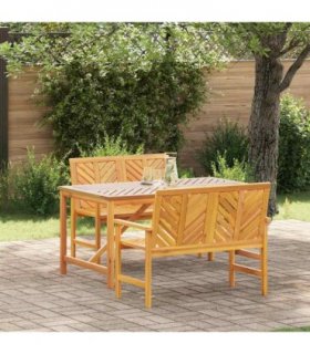 vidaXL Garden Dining Set 3 pcs Brown 150 x 90 x 74 cm