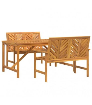 vidaXL Garden Dining Set 3 pcs Brown 150 x 90 x 74 cm