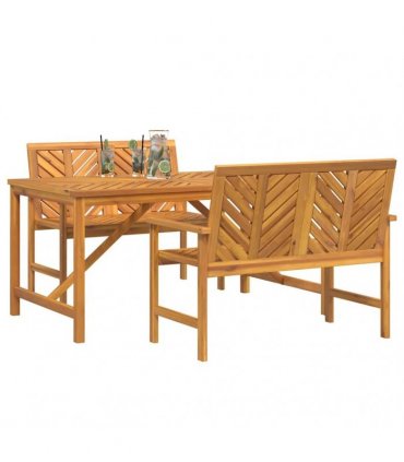 vidaXL Garden Dining Set 3 pcs Brown 150 x 90 x 74 cm