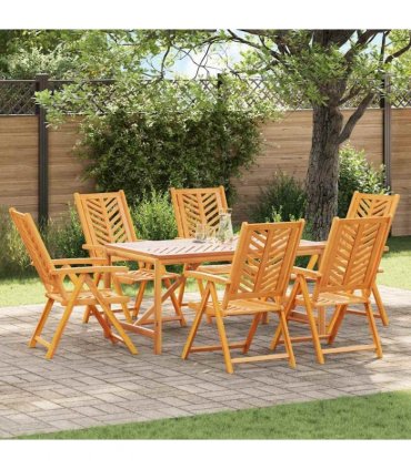 vidaXL Garden Dining Set 7 pcs Brown 150 x 90 x 74 cm