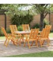 vidaXL Garden Dining Set 7 pcs Brown 150 x 90 x 74 cm