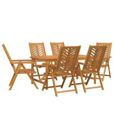 vidaXL Garden Dining Set 7 pcs Brown 150 x 90 x 74 cm