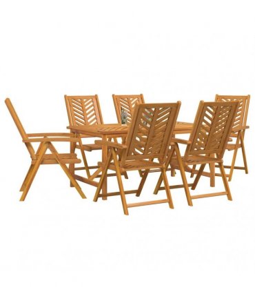 vidaXL Garden Dining Set 7 pcs Brown 150 x 90 x 74 cm