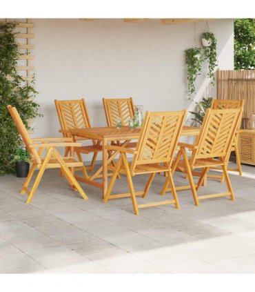 vidaXL Garden Dining Set 7 pcs Brown 150 x 90 x 74 cm