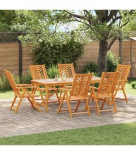 vidaXL Garden Dining Set 7 pcs Brown 200 x 90 x 74 cm