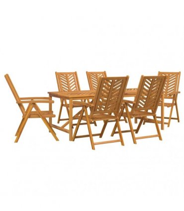 vidaXL Garden Dining Set 7 pcs Brown 200 x 90 x 74 cm