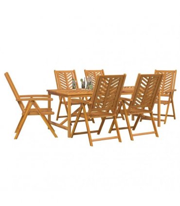 vidaXL Garden Dining Set 7 pcs Brown 200 x 90 x 74 cm