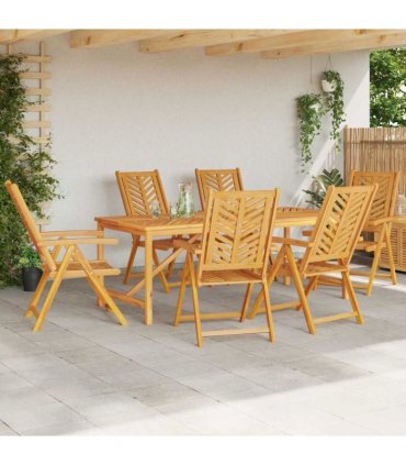 vidaXL Garden Dining Set 7 pcs Brown 200 x 90 x 74 cm