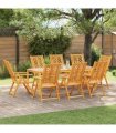 vidaXL Garden Dining Set 9 pcs Brown 200 x 90 x 74 cm