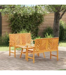 vidaXL Garden Lounge Set 3 pcs Brown Solid Acacia Wood