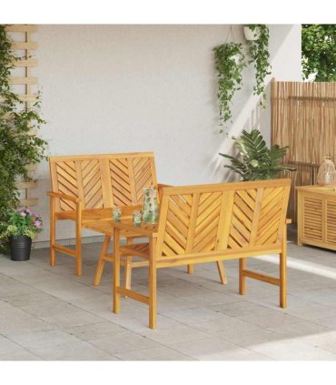 vidaXL Garden Lounge Set 3 pcs Brown Solid Acacia Wood
