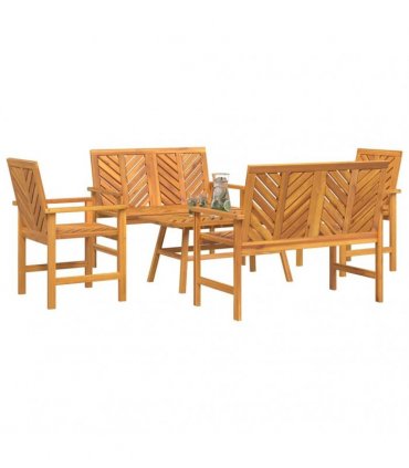 vidaXL Garden Lounge Set 5 pcs Brown Solid Acacia Wood