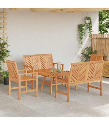 vidaXL Garden Lounge Set 5 pcs Brown Solid Acacia Wood