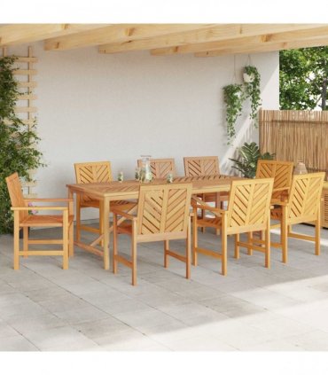 vidaXL Dining Chair 8 pcs Natural Solid Acacia Wood