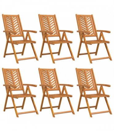 vidaXL Garden Chair 6 pcs Brown Solid Acacia Wood