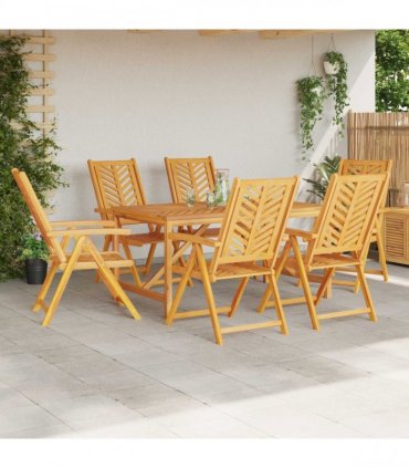 vidaXL Garden Chair 6 pcs Brown Solid Acacia Wood