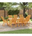 vidaXL Garden Chair 8 pcs Brown Solid Acacia Wood