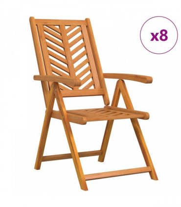 vidaXL Garden Chair 8 pcs Brown Solid Acacia Wood