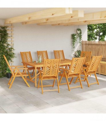 vidaXL Garden Chair 8 pcs Brown Solid Acacia Wood