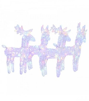 vidaXL Christmas Reindeers 4 pcs Multicolour 160 LEDs Acrylic