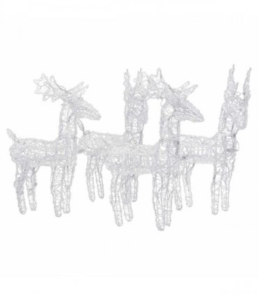 vidaXL Christmas Reindeers 4 pcs Multicolour 160 LEDs Acrylic