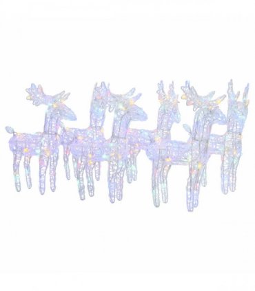 vidaXL Christmas Reindeers 6 pcs Multicolour 240 LEDs Acrylic