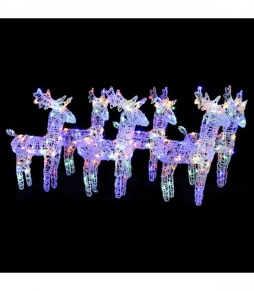 vidaXL Christmas Reindeers 6 pcs Multicolour 240 LEDs Acrylic