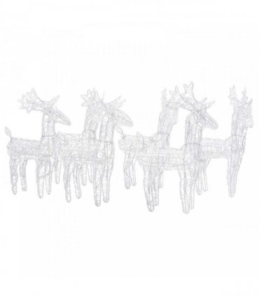 vidaXL Christmas Reindeers 6 pcs Multicolour 240 LEDs Acrylic
