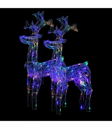 vidaXL Reindeer Christmas Decorations 2 pcs 60x16x100 cm Acrylic