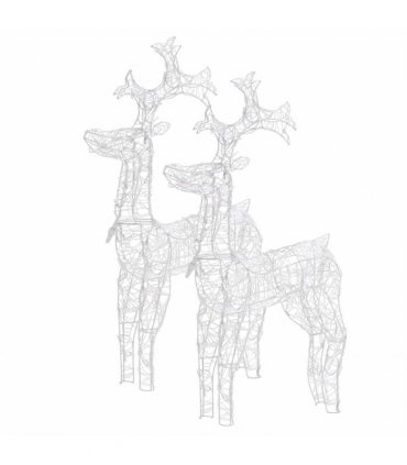 vidaXL Reindeer Christmas Decorations 2 pcs 60x16x100 cm Acrylic