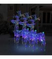 vidaXL Reindeer Christmas Decorations 3 pcs 60x16x100 cm Acrylic