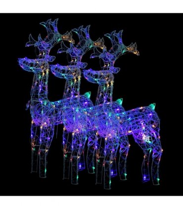 vidaXL Reindeer Christmas Decorations 3 pcs 60x16x100 cm Acrylic