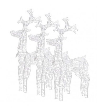 vidaXL Reindeer Christmas Decorations 3 pcs 60x16x100 cm Acrylic