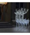vidaXL XXL Acrylic Christmas Reindeers 250 LED 3 pcs 180 cm Cold white
