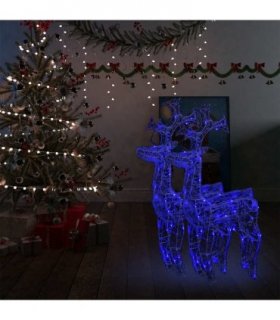 vidaXL Reindeer Christmas Decorations 2 pcs 60x16x100 cm Acrylic
