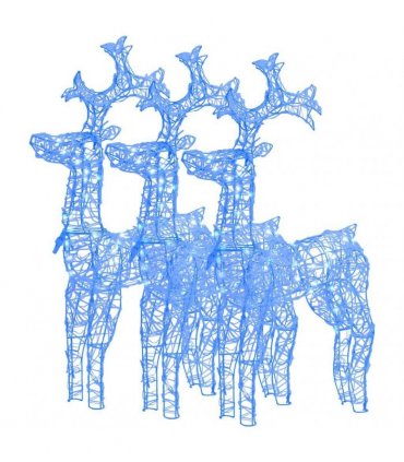 vidaXL Reindeer Christmas Decorations 3 pcs 60x16x100 cm Acrylic