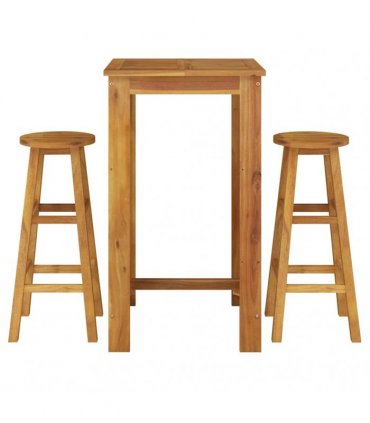 vidaXL 3 Piece Garden Bar Set Solid Wood Acacia