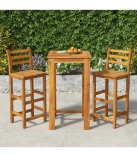 vidaXL 3 Piece Garden Bar Set Solid Wood Acacia