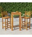 vidaXL 3 Piece Garden Bar Set Solid Wood Acacia