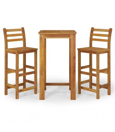 vidaXL 3 Piece Garden Bar Set Solid Wood Acacia