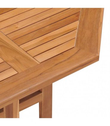 vidaXL Folding Garden Dining Table 90x90x75 cm Solid Teak Wood