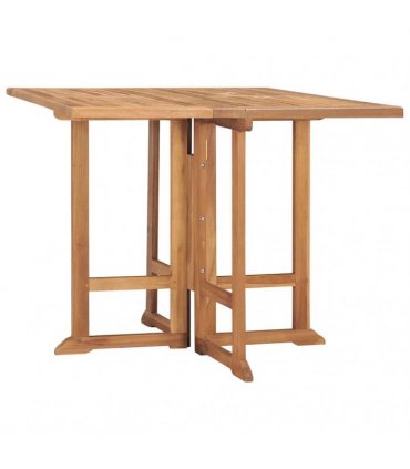 vidaXL Folding Garden Dining Table 90x90x75 cm Solid Teak Wood